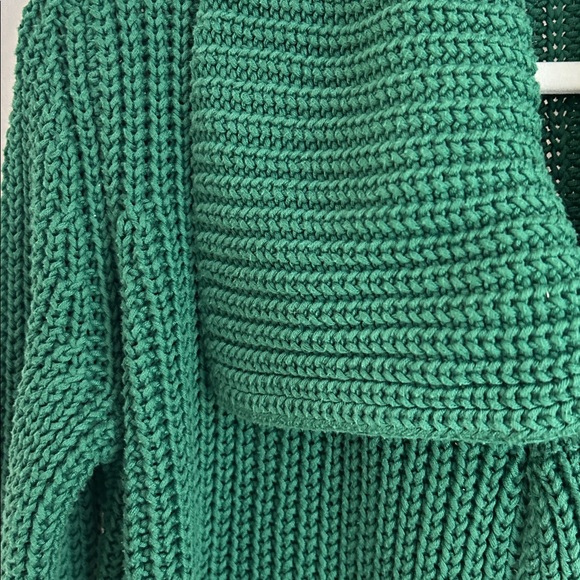 Talbots Pine Green Full Collar Cotton Sweater - Picture 2 of 6